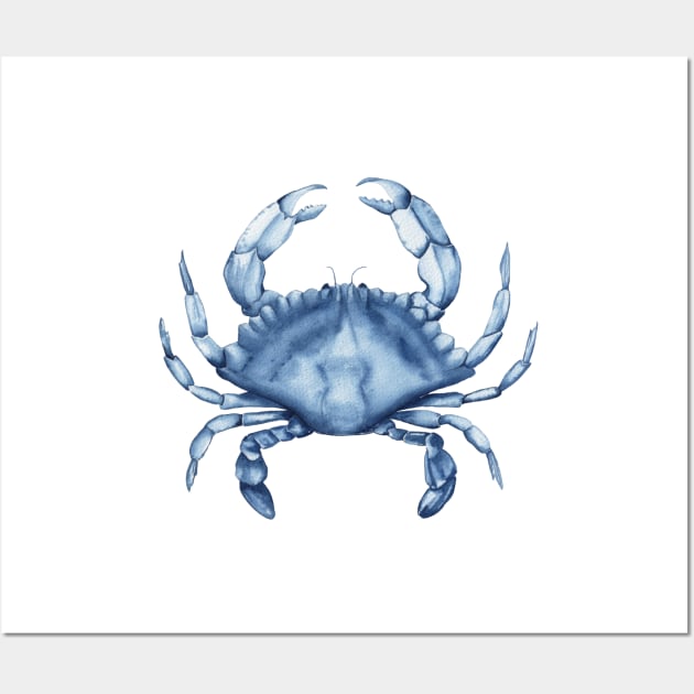 Watercolor blue crab Wall Art by InnaPatiutko